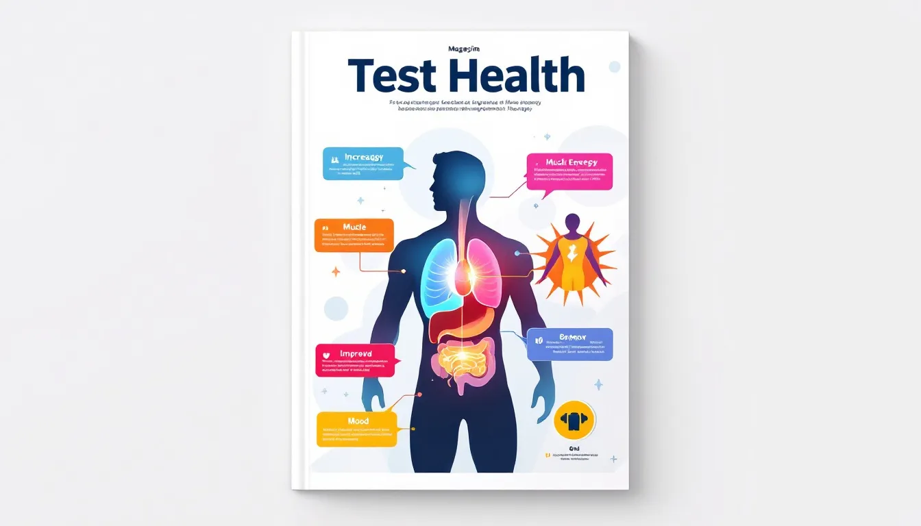 An infographic illustrating testosterone replacement therapy (TRT) and its benefits.